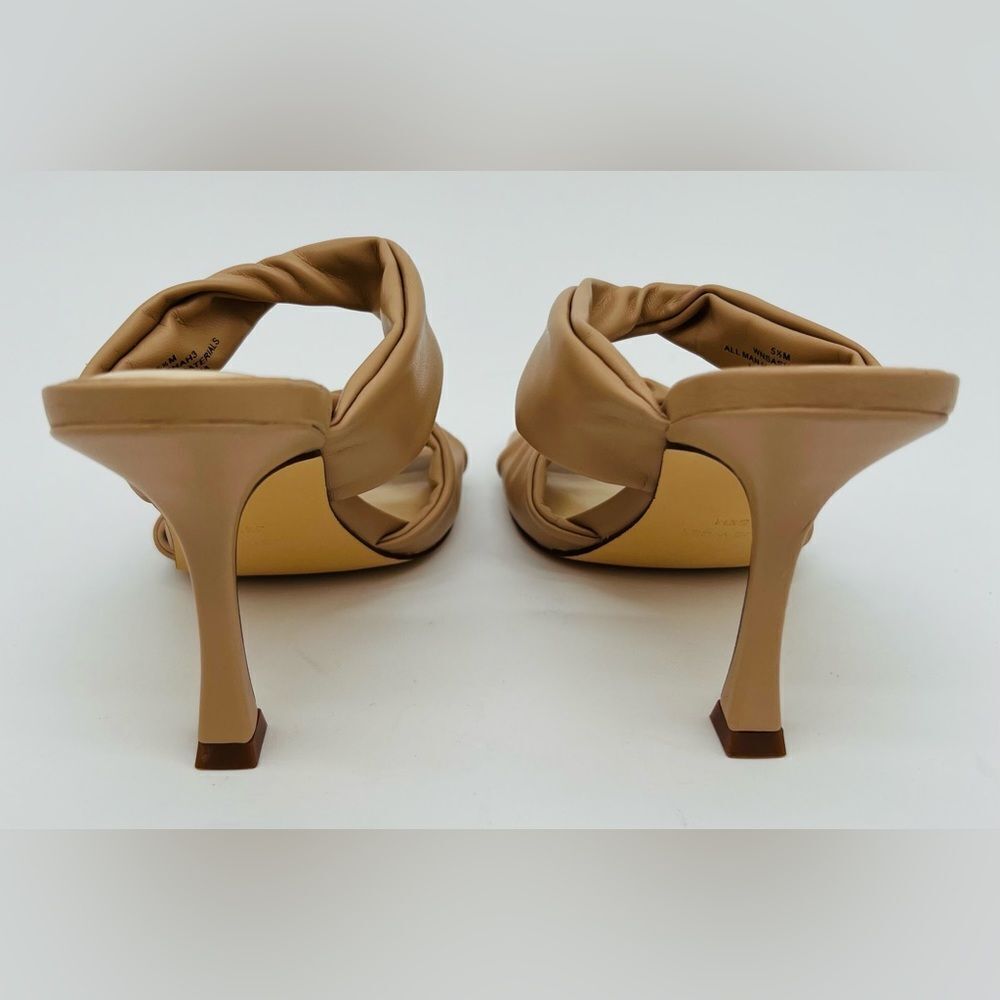 New! NINE WEST Women’s Sashah 3 Heeled Dress Sandals Light Natural - Picture 15 of 16